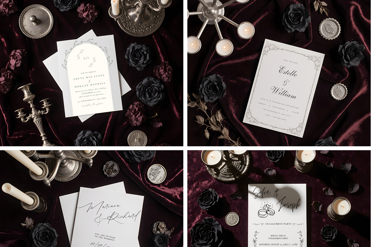 Gothic Wedding Invitation Mockup, an Invitation Template by StormDigitalArt (Photo 2 of 2)