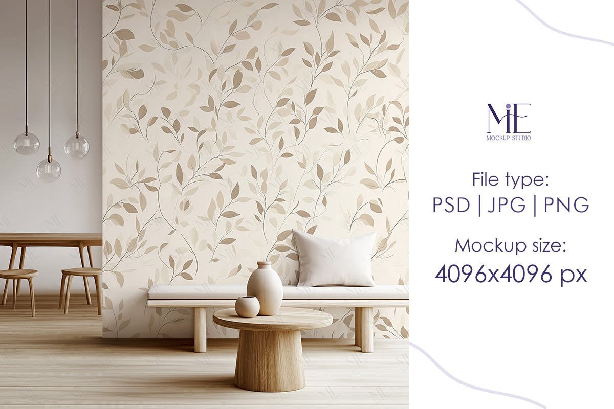 Wallpaper Mockup, Boho Wall Paper, a Mockup by Mie Mockup Studio (Photo 7 of 10)