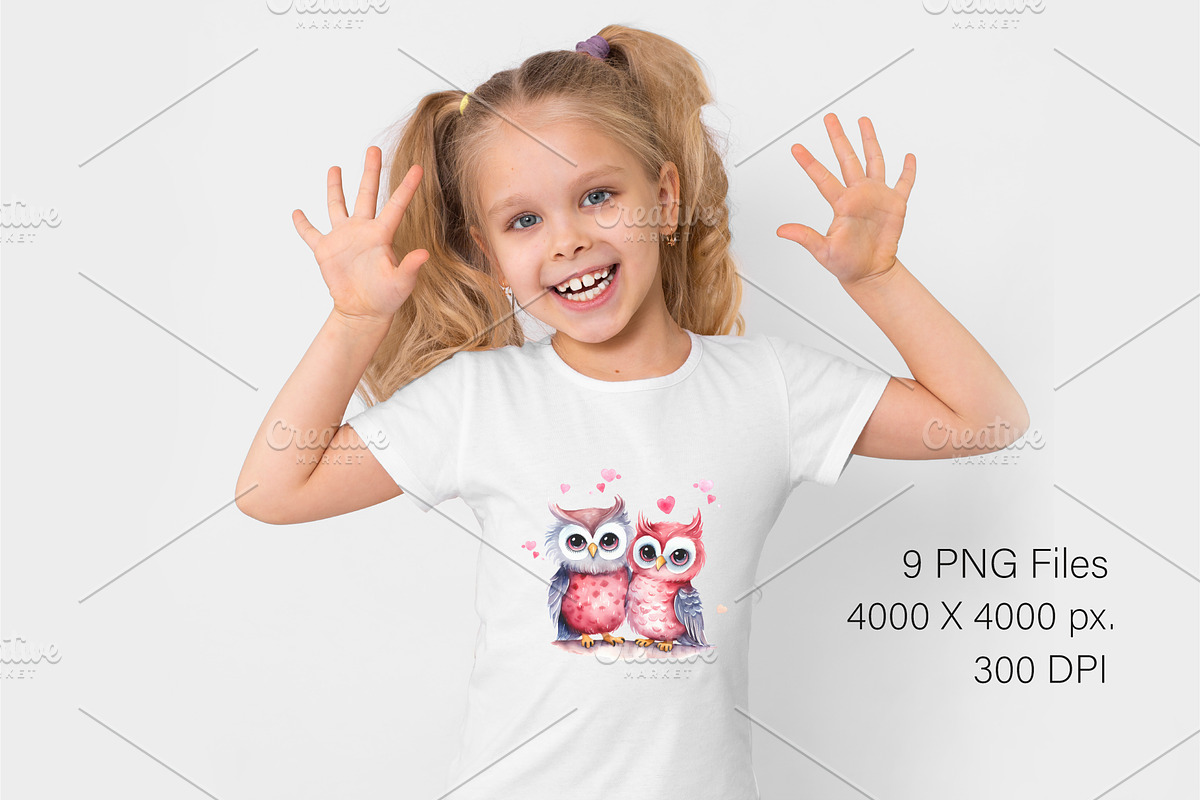 Cute Owls for Valentines Day., an Animal Illustration by KENO Mascots (Photo 7 of 10)