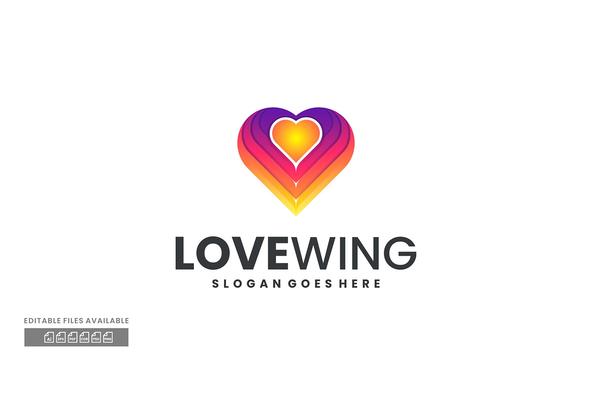 Love Wings Gradient Colorful Logo, a Branding & Logo Template by ivan_artnivora