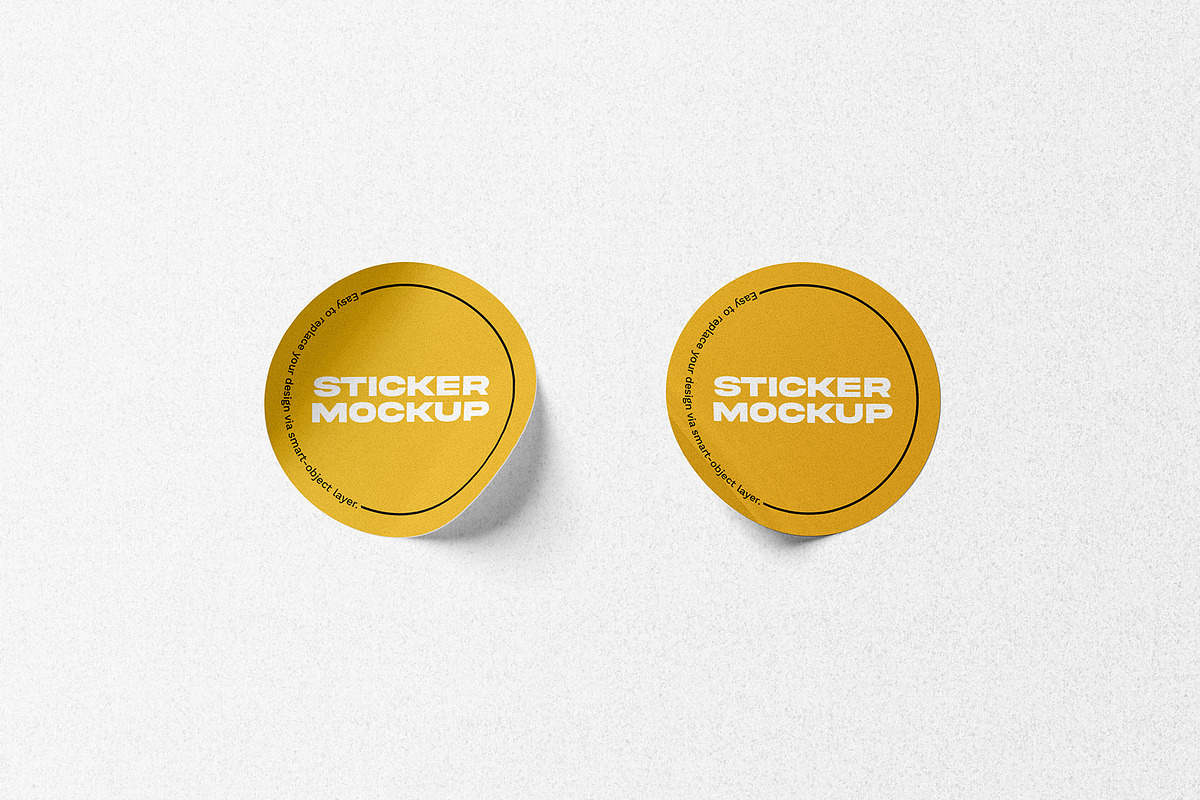 Round Sticker Mockups, a Packaging Mockup by MahmoudWally (Photo 5 of 7)