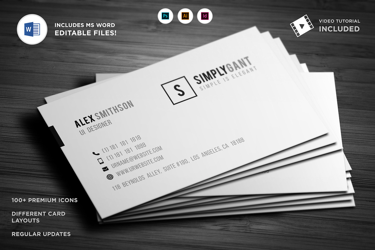 Sleek Minimal Business Cards, a Business Card Template by Galaxiya (Photo 1 of 11)