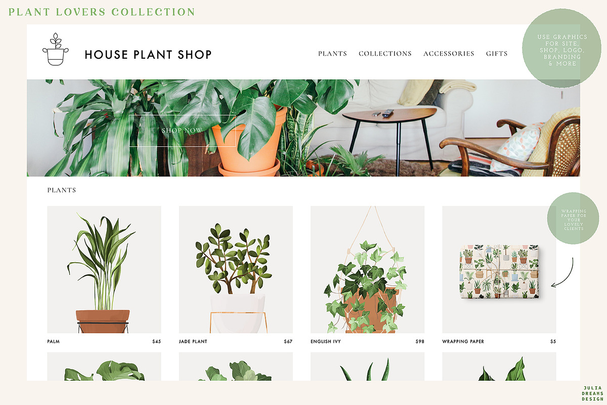 Plant Lovers Collection, a Texture Illustration by Julia Dreams (Photo 6 of 12)