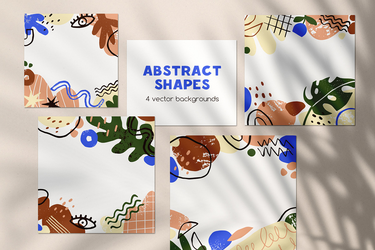 Abstract doodle card backgrounds set, an Illustration by Good Studio (Photo 1 of 5)
