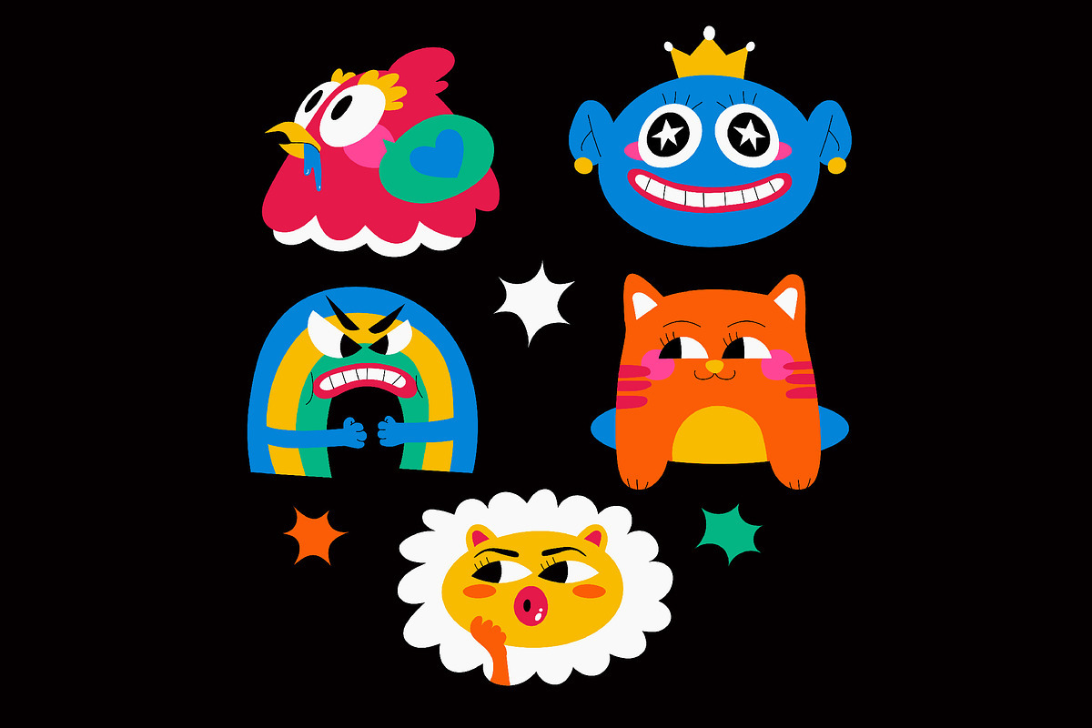 Black Quirky Emoji Illustration, an Object Illustration by graphicook
