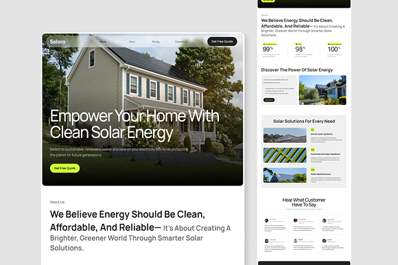 Solara Solar Energy Landing Page