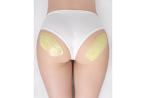 Top view green hot wax on buttocks, a Beauty & Fashion Photo by Alexander-Piragis