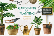 Gardening&planting watercolor set, an Illustration by Nastilustra (Thumbnail 1 of 7)