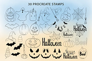 Halloween Procreate Stamps, a Brush Add-On by Mari_Caliart (Thumbnail 2 of 7)