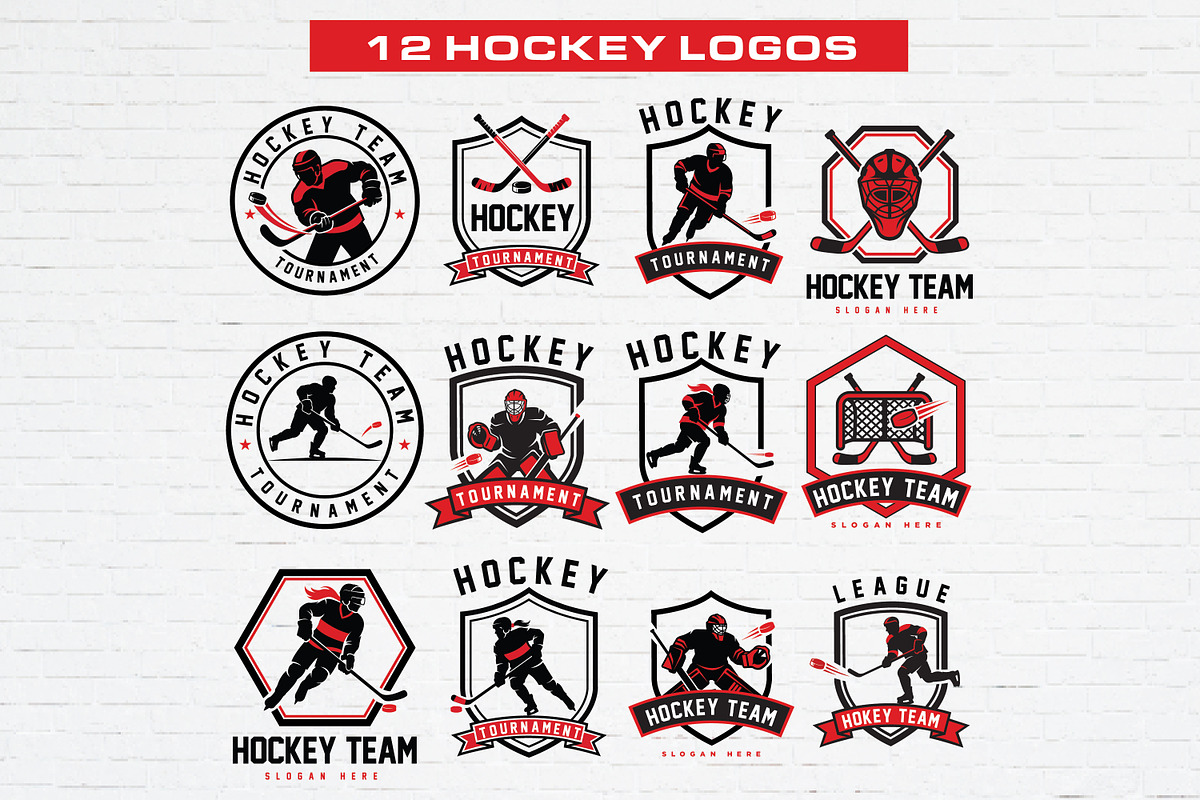12 Hockey Team Logo Bundle, a Branding & Logo Template by Guavanaboy (Photo 1 of 3)