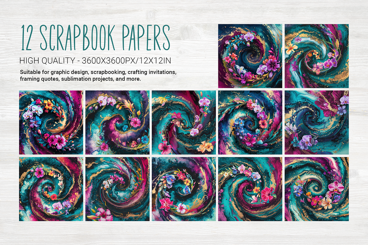 Vortex of Floral Dreams, a Background Graphic by Curve Design (Photo 6 of 6)