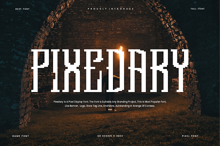 Pixedary - Pixel Font, a Serif Font by QR Design Studio