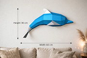 Dolphin wall art - 3d papercraft, a Card Template by PAPER amaze (Thumbnail 5 of 6)