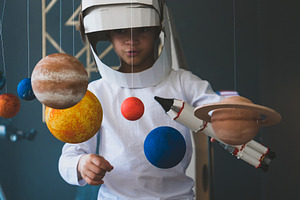 Little astronaut stock photo containing child and kid
