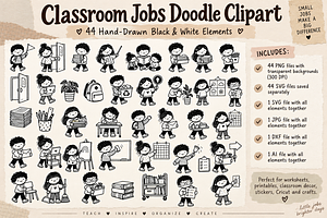 Classroom Jobs Doodle Clipart