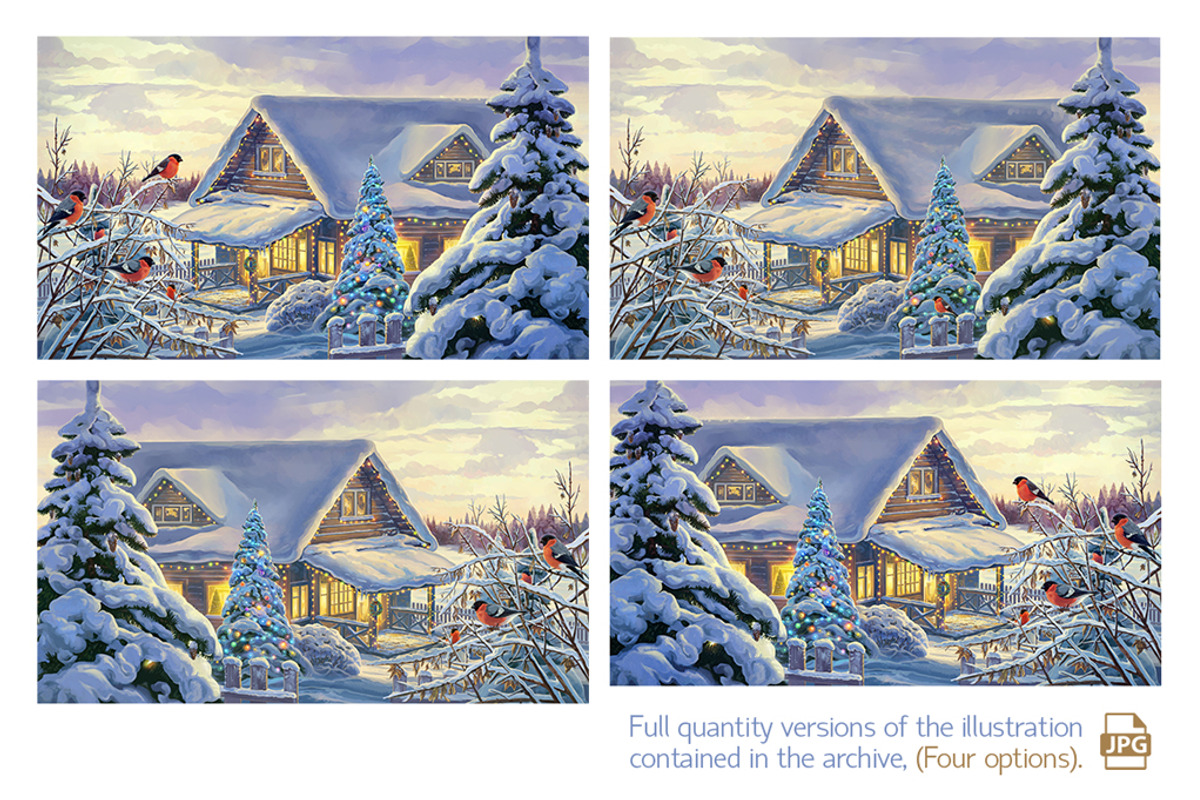 Winter Christmas landscape, a Decorative Illustration by Countryside life (Photo 8 of 8)