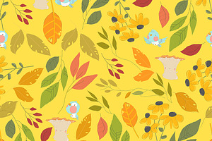 Vector Seamless Pattern With Autumn