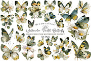 Watercolor Pastel Butterfly Clipart, an Illustration by DreamCafeArt (Thumbnail 1 of 6)