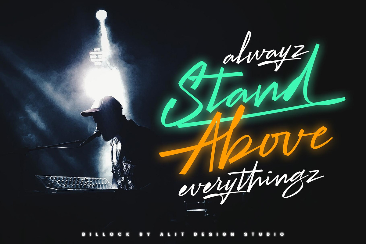 Billock Script font, a Script Font by alit design (Photo 9 of 15)