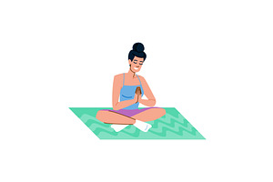 Young woman practicing yoga and, a Sport Illustration by pikepicture