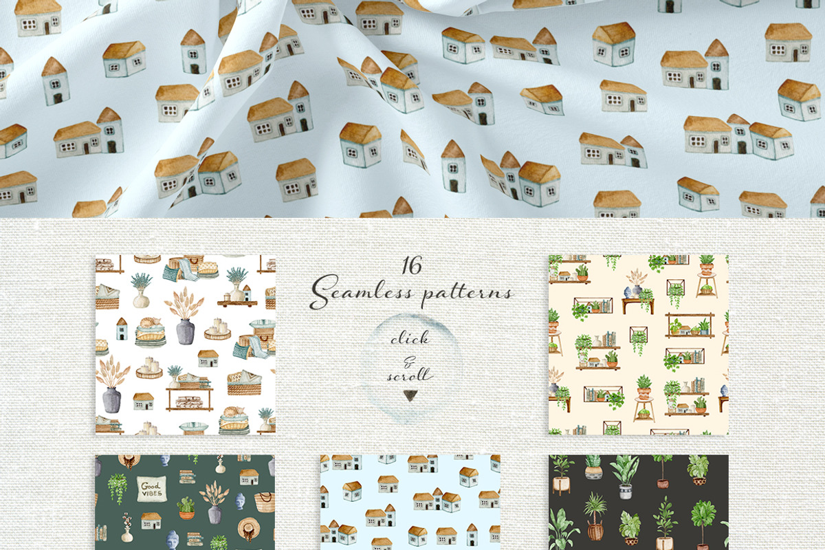 Home Decor Bundle. Watercolor set, an Object Graphic by JuliaBadeeva (Photo 8 of 21)