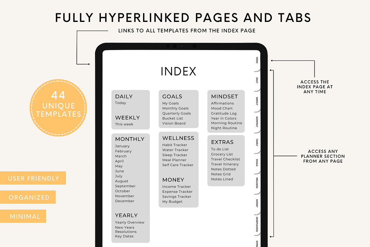 Undated Digital Planner for Goodnotes preview 2