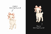 Christmas Goats Cottagecore Clipart, a Seasonal Illustration by divanovskaya_nv (Thumbnail 12 of 15)