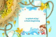 Thai Kids Songkran Splash Digital, a Seasonal Illustration by CreativeValuation (Thumbnail 6 of 11)