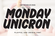 Monday Unicron | Script Font, a Script Font by Scratchones (Thumbnail 1 of 8)