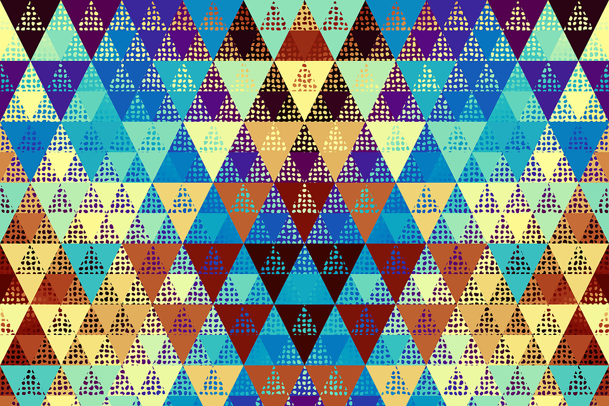 Triangles geometric seamless patterns.