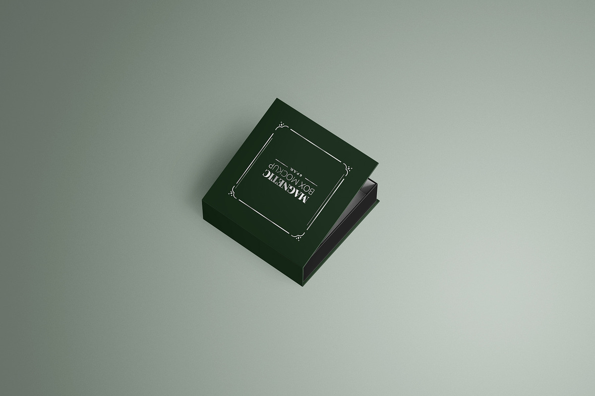 Square Book Style Rigid Box Mockup, a Packaging Mockup by Sheikhadesign (Photo 10 of 11)