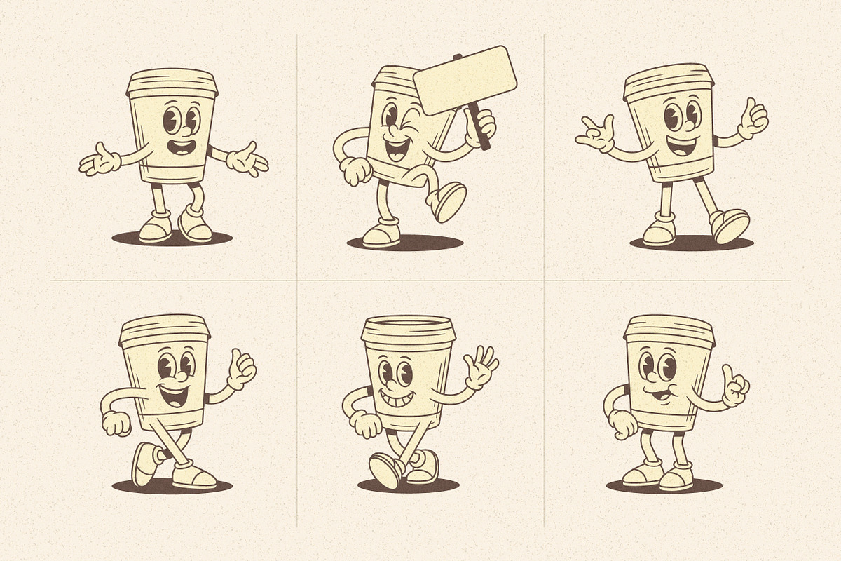 Coffee Cup Cartoon Mascot Character, a Food Illustration by Vasya Kobelev (Photo 3 of 8)
