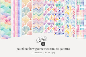 80 pastel geometric seamless pattern, a Pattern Graphic by Poppy Lane Studio