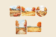 Cozy Autumn Scene & Illustration Kit, a Seasonal Illustration by OKArtHub (Thumbnail 5 of 10)