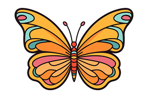 Colorful Stylized Butterfly With