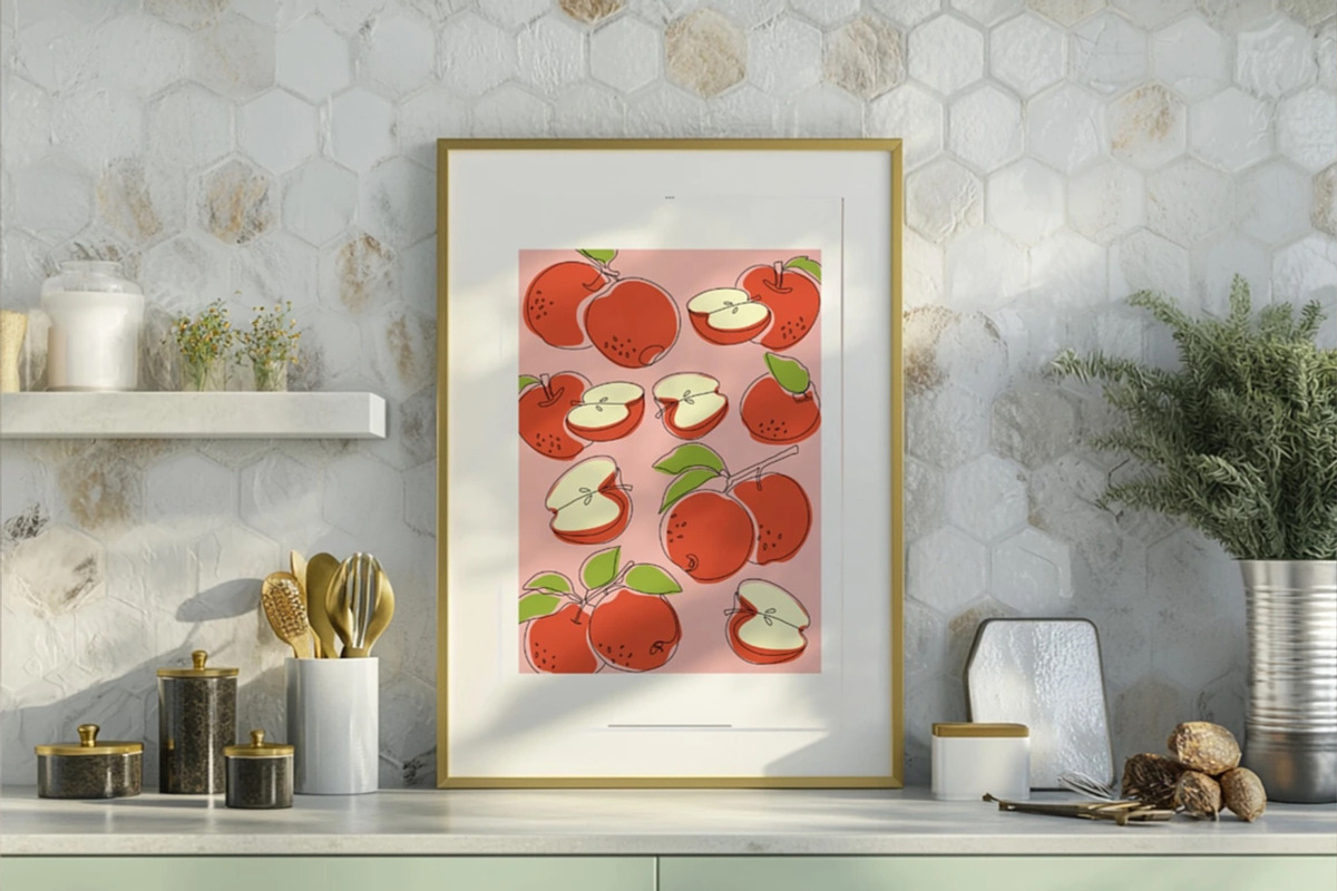 Apple Fruit Line Art Illustration, a Food Illustration by Adora ARTS (Photo 9 of 9)