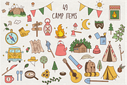Cute Camping Doodles Vector Graphics, an Animal Illustration by Vibérains (Thumbnail 2 of 13)