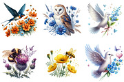 Wildflowers with Winged Animal, a Seasonal Illustration by DreamArtGraphic (Thumbnail 4 of 4)