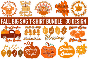 Fall Big SVG T-Shirt Design Bundle, an Object Graphic by CraftArtStudio