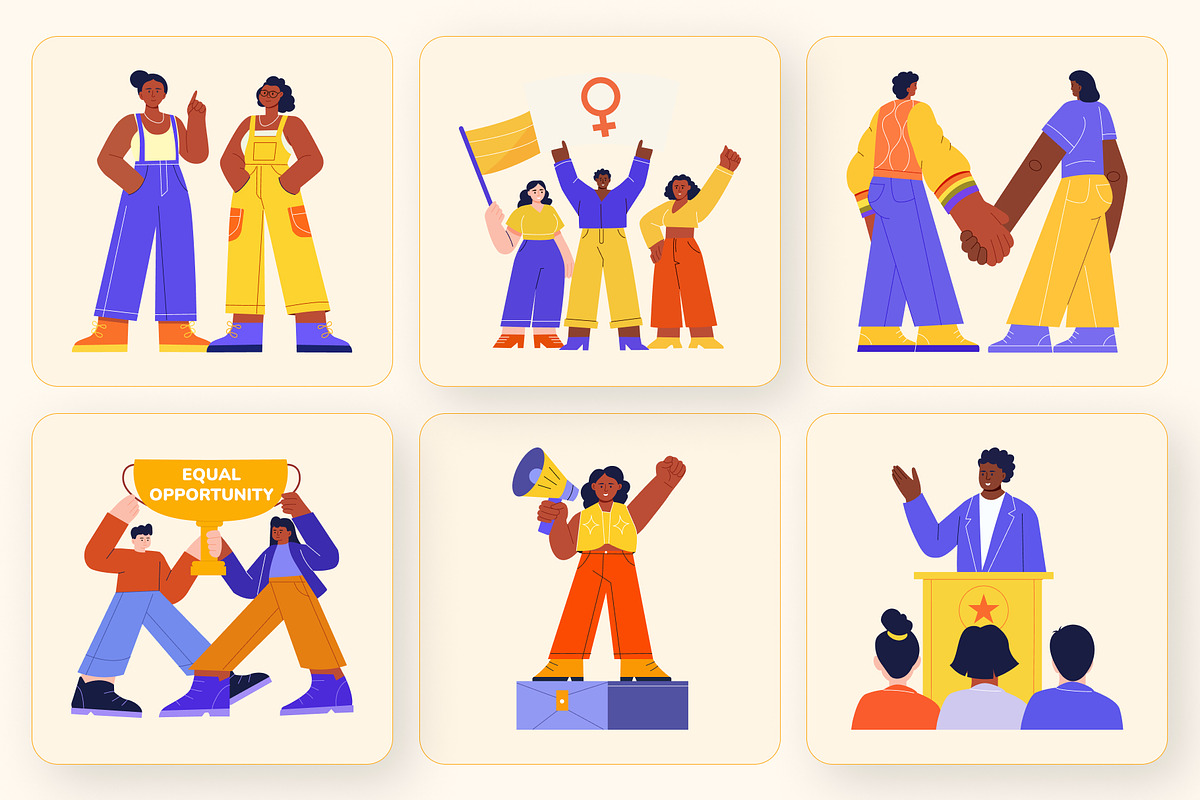 Equality Illustrations Art Set, a Person Illustration by Brickclay (Photo 6 of 9)