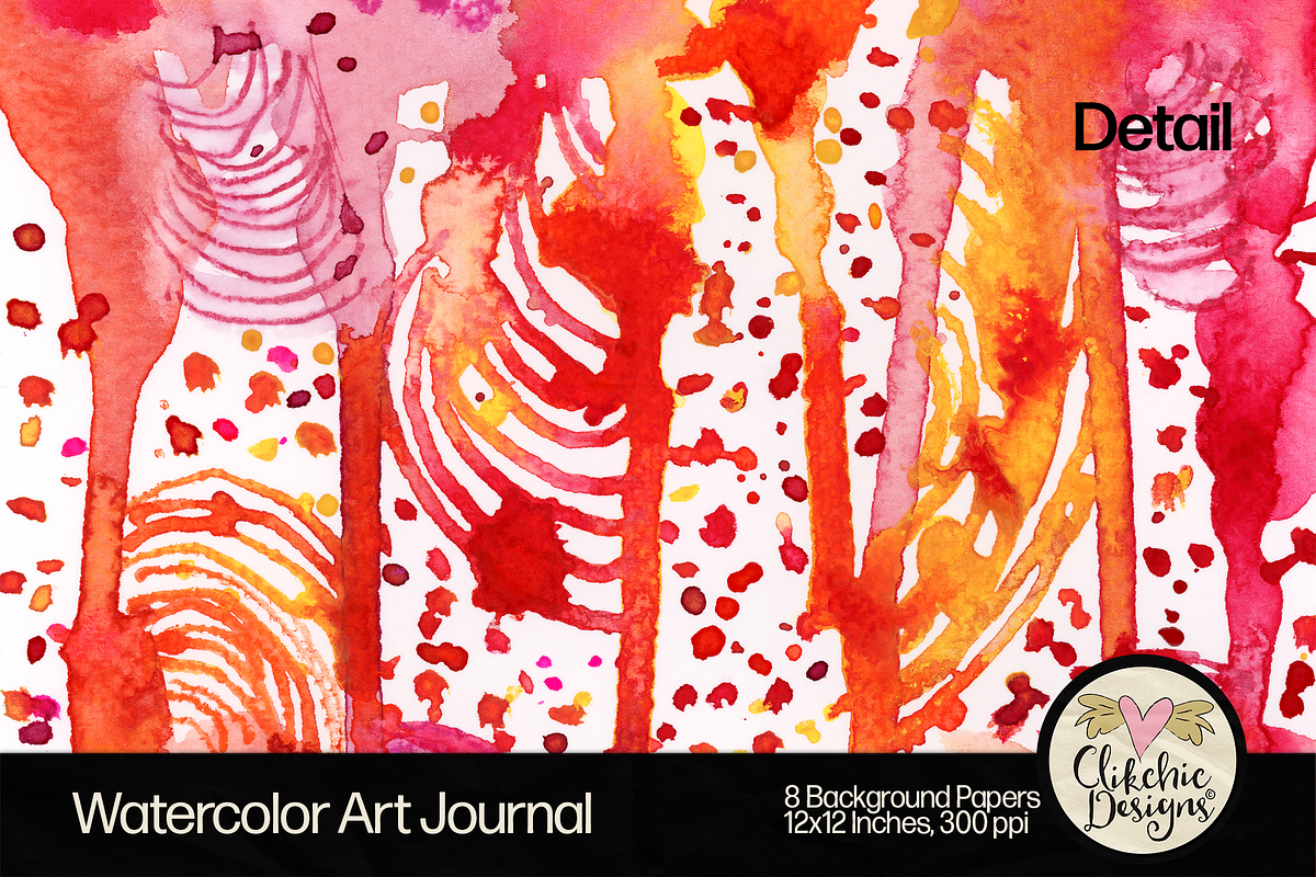 Watercolor Art Journal Backgrounds, a Texture Graphic by Clikchic Designs (Photo 10 of 10)