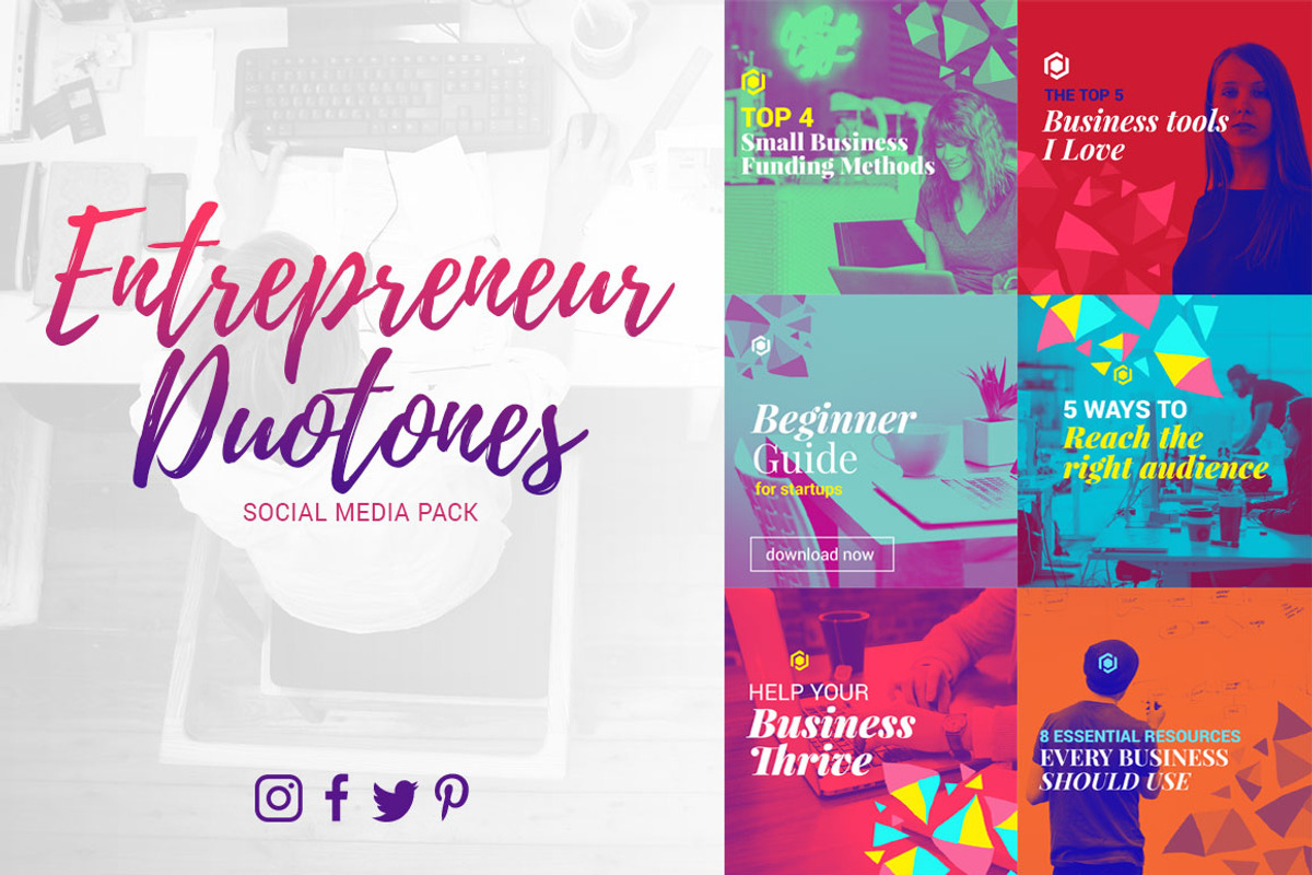Entrepreneur Duotones Social Media, a Social Media Template by Numszky Creative (Photo 1 of 4)
