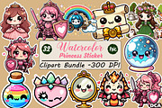 Princess Sticker Clipart, an Illustration by DreamCafeArt (Thumbnail 1 of 5)