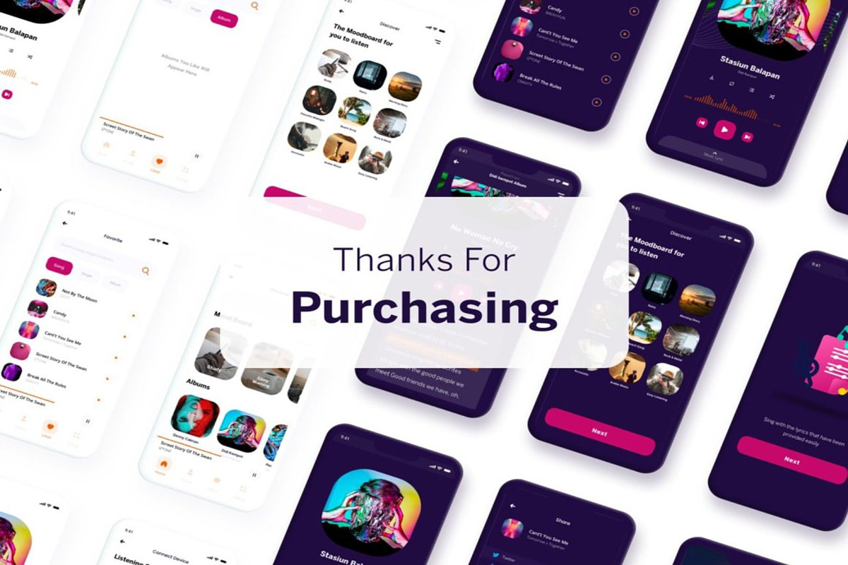 Lagunya - Music Apps Mobile Ui Kit, an UI Kit Template by Lumina_ui_ux202 (Photo 6 of 6)