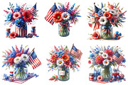 Vintage Patriotic Flowers in Jar PNG, an Illustration by Sublimation Artist (Thumbnail 2 of 6)