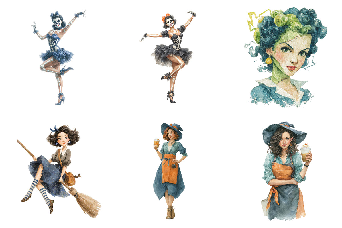 Halloween Pin Up Girls, a Graphic by CitraGraphics (Photo 3 of 4)