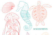 Sea life. Doodling collection., an Object Graphic by Funny-sunny (Thumbnail 2 of 6)