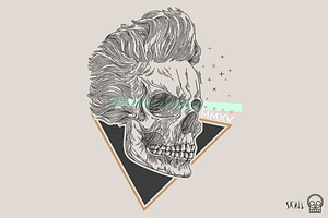 Skull Label - Rock And Roll Skull