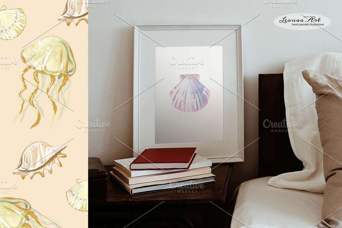 Seashells Clipart Collection, a Seasonal Illustration by Leonaa art (Photo 9 of 9)