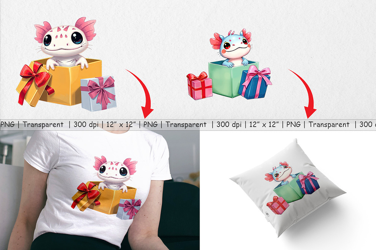 Axolotl Clipart Gift, a Graphic by Artnoy (Photo 3 of 5)